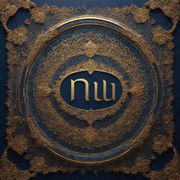 Artistic visualization of the name 'Nidhi'. Use of shades of gold and blue, with an intricate pattern suggesting richness and abundance.