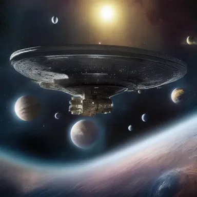 The science fiction movie depicted space travels across galaxies, covering immense mileage.