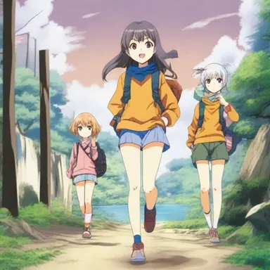 In the anime series, the main characters often travel long distances and track their mileage on their adventure.
