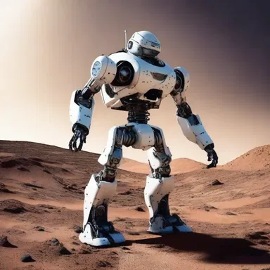 The futuristic robot was built with a high level of rigidity to survive in extreme conditions on other planets.