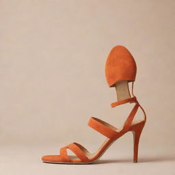 An elegant sandal placed on a backdrop that radiates beauty. Use a mix of bright and earthy colors for contrast.