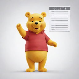 Winnie the Pooh character presenting a visual icon of IELTS speaking