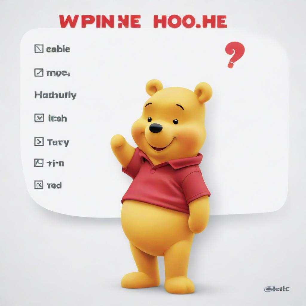 Winnie the Pooh character presenting a visual icon of IELTS speaking