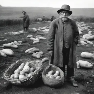During the Great Irish Famine in the 1840s, potato mold caused a catastrophic loss of the potato crop, leading to widespread famine and death.