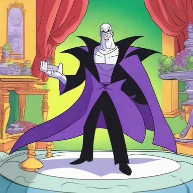 In the cartoon show, the villain's power hunger always drives him to devise evil plans to take over the world.