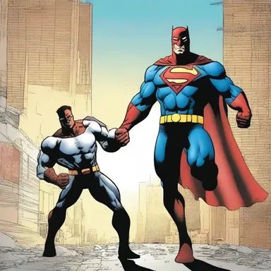 The superhero comic series often explores the conflict between characters driven by power hunger and those seeking to protect the innocent.