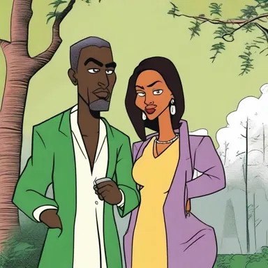 In a controversial cartoon, the antagonist character uses the term 'kaffir' to insult and belittle the protagonist, who happens to be a Black African.