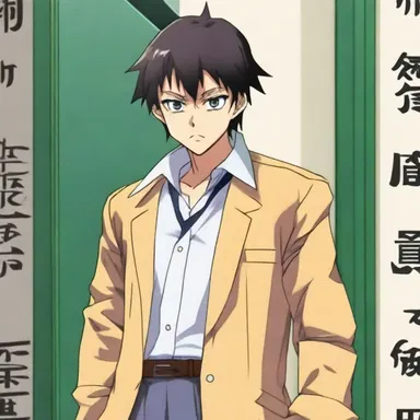 In the anime series, the main character was falsely accused of a crime, but his lawyer submitted a judgment of dismissal.