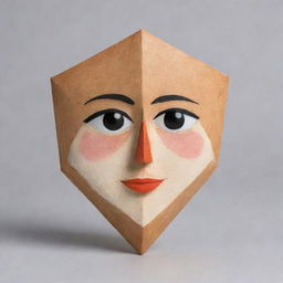 A charming and endearing geometric angle with a cute anthropomorphic face.