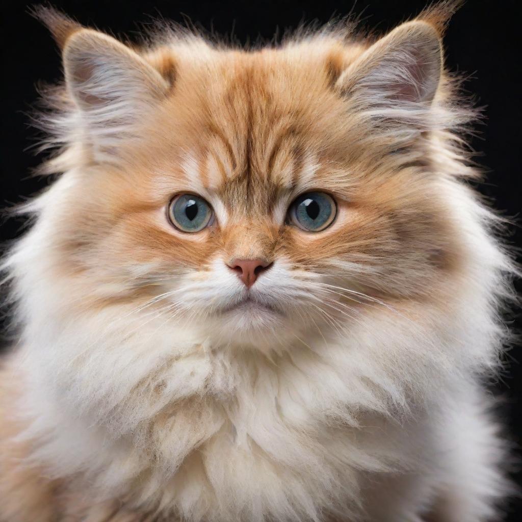 An adorable, fluffy creature with bright, expressive eyes and soft, inviting fur.