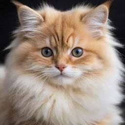 An adorable, fluffy creature with bright, expressive eyes and soft, inviting fur.