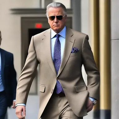 The bank examiner walked into the bank wearing a smart suit and designer accessories, making a statement about his impeccable fashion sense.