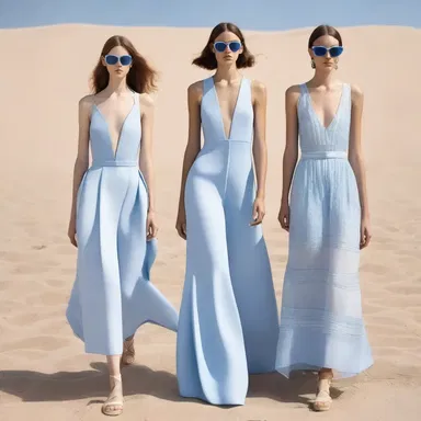 The fashion designer drew inspiration from a serene summer day, incorporating shades of blue sky into their latest collection.