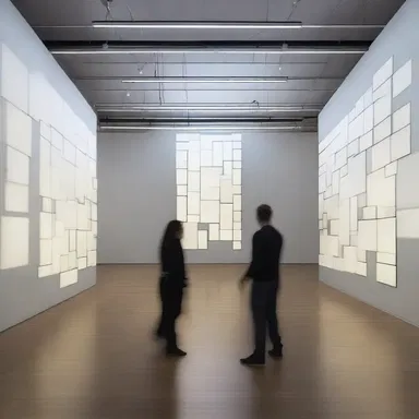 The installation artist incorporated photocells into their artwork to create an interactive experience with light.