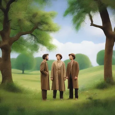 In the play, the characters were standing in front of a scene painting of a tranquil meadow, when suddenly one of them sneezed and all the trees in the scene fell over.