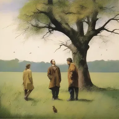 In the play, the characters were standing in front of a scene painting of a tranquil meadow, when suddenly one of them sneezed and all the trees in the scene fell over.
