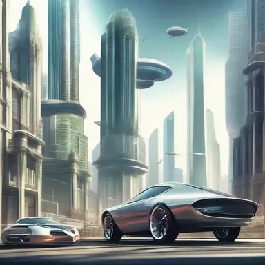The scene depicted an advanced futuristic city, with towering skyscrapers and flying cars, creating a captivating science fiction setting for the play.