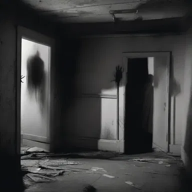 The chilling scene of the haunted house filled the audience with fear and suspense.