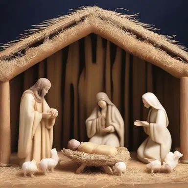 The nativity scene depicted the birth of Jesus in the Bible.