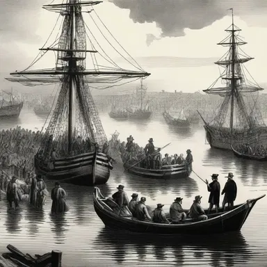 The scene of the Boston Tea Party is an iconic moment in American history.
