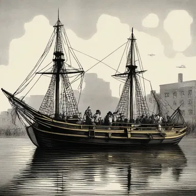 The scene of the Boston Tea Party is an iconic moment in American history.