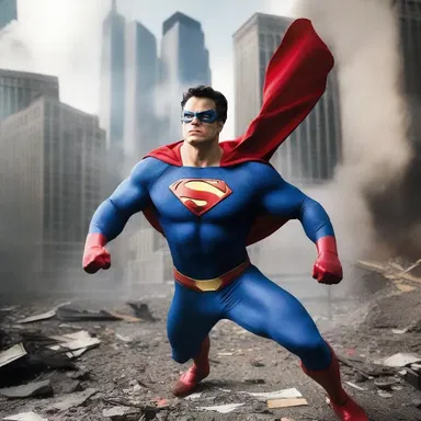 In this particular scene, the superhero saves the city from destruction.