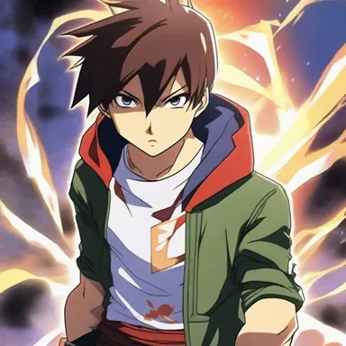 In that anime scene, the protagonist reveals his hidden powers to defeat the enemy.