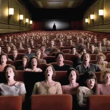 The horror scene in the movie was so intense that it made everyone jump out of their seats.
