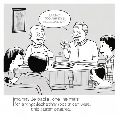 When my dad heard the joke, he started laughing so hard that he caused a scene at the dinner table.