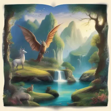 The fantasy scene in the book described a magical world filled with mythical creatures and enchanting landscapes.