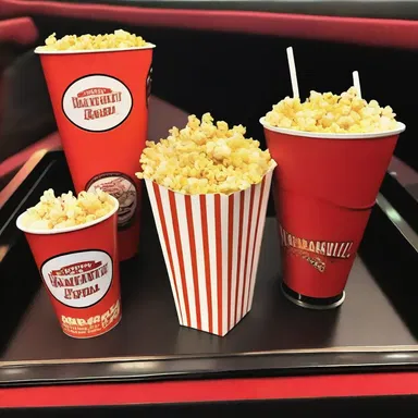 The usherette handed me a tray of popcorn and drinks as I entered the cinema.