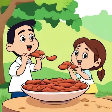 In the cartoon, the characters enjoyed eating tamarind as a sour treat.