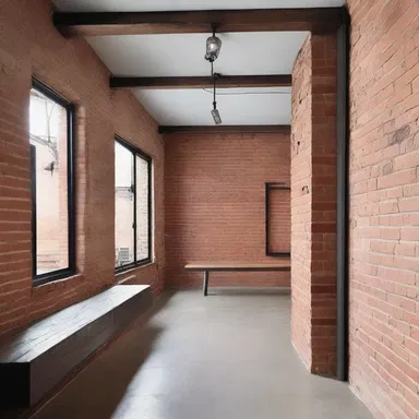 The architect incorporated elements of crudity into the design, such as exposed brick walls and unfinished wooden beams.