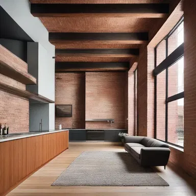 The architect incorporated elements of crudity into the design, such as exposed brick walls and unfinished wooden beams.