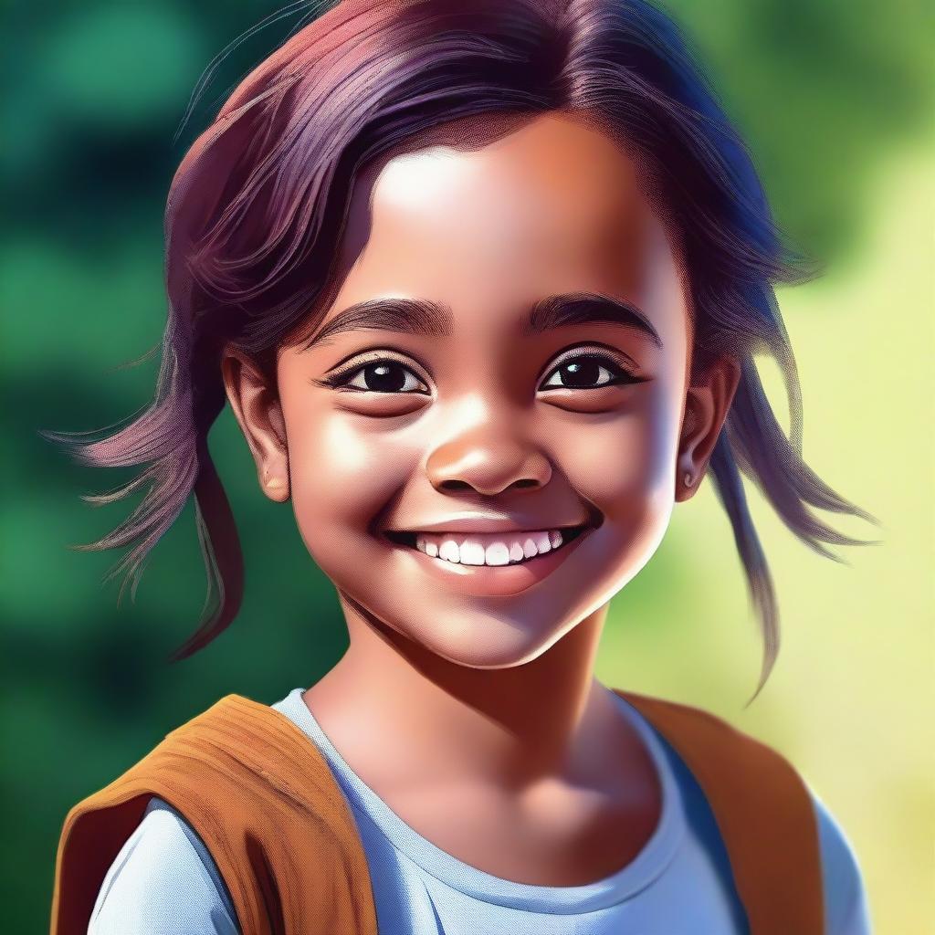 A high-quality digital art image depicting a young girl