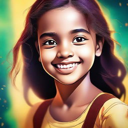 A high-quality digital art image depicting a young girl