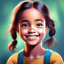 A high-quality digital art image depicting a young girl