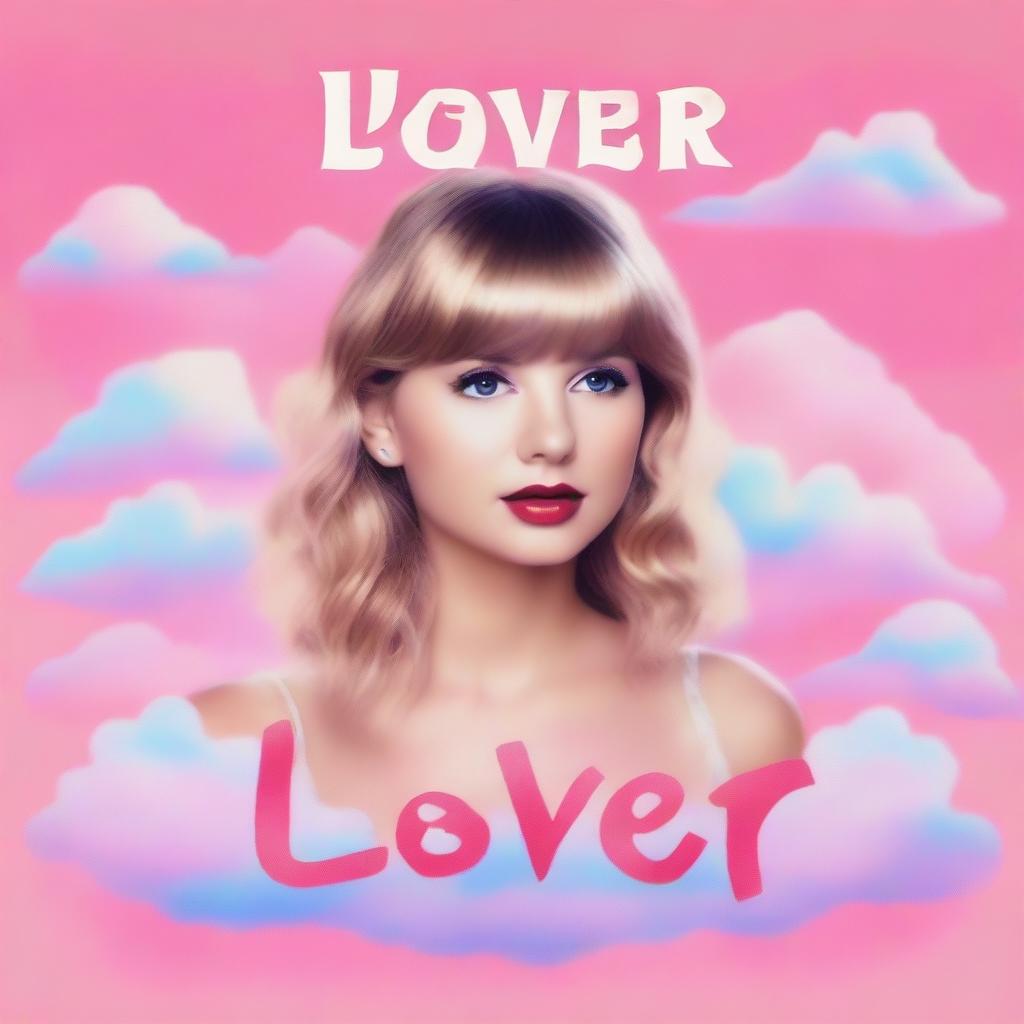 A high-quality, digital art image imitating the style of Taylor Swift's 'Lover' album cover
