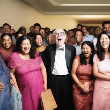 When I told a funny joke, everyone in the room sympathised and burst into laughter.