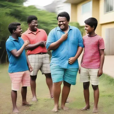 After his embarrassing blunder, his friends couldn't help but sympathise with him and laugh along.