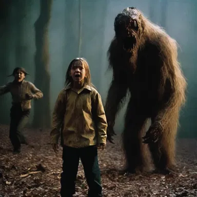 The horror movie was so intense that the audience couldn't help but sympathise with the main character who was being chased by a terrifying creature.