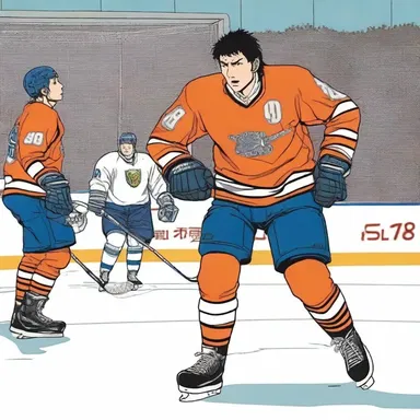 In the anime series 'Slam Dunk', the protagonist trains day and night to become the best player on the ice hockey rink.