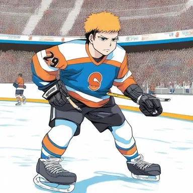 In the anime series 'Slam Dunk', the protagonist trains day and night to become the best player on the ice hockey rink.