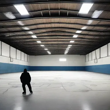 The abandoned ice hockey rink at night served as the setting for a bone-chilling horror movie, filled with ghostly apparitions and sinister secrets.