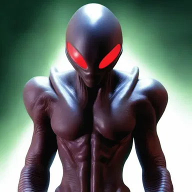 In the science fiction novel, the alien creatures had sable skin and glowing red eyes.