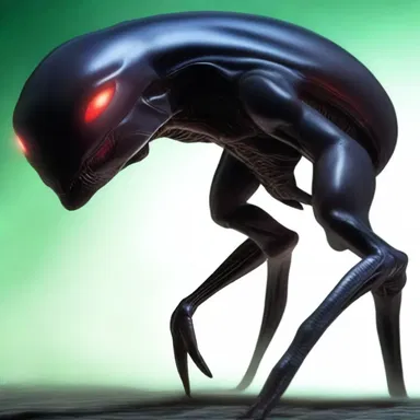 In the science fiction novel, the alien creatures had sable skin and glowing red eyes.