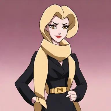 In the animated series, the character's luxurious outfit included a sable scarf, enhancing their sophisticated and glamorous image.