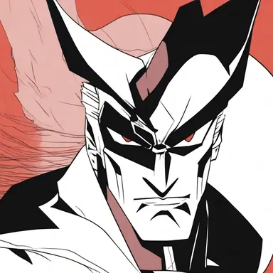 In the cartoon, the villain's eyes were depicted as sable, giving him a menacing appearance.