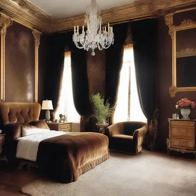The luxurious sable fur was used as an accent in the pillows and draperies of the opulent mansion.
