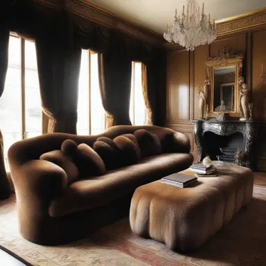 The luxurious sable fur was used as an accent in the pillows and draperies of the opulent mansion.